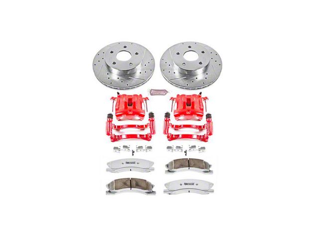 PowerStop Z26 Street Warrior Brake Rotor, Pad and Caliper Kit; Front (99-02 Jeep Grand Cherokee WJ w/ Akebono Calipers; 03-04 Jeep Grand Cherokee WJ)