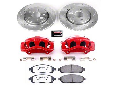 PowerStop Z26 Street Warrior Brake Rotor, Pad and Caliper Kit; Front (05-10 Jeep Grand Cherokee WK w/ Factory Jeep Logo Calipers, Excluding SRT8)