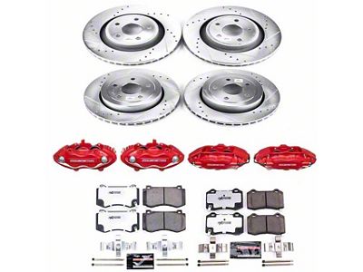 PowerStop Z26 Street Warrior Brake Rotor, Pad and Caliper Kit; Front and Rear (06-10 Jeep Grand Cherokee WK SRT8)