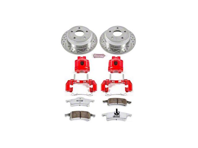 PowerStop Z26 Street Warrior Brake Rotor, Pad and Caliper Kit; Rear (99-04 Jeep Grand Cherokee WJ)