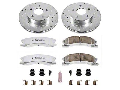 PowerStop Z26 Street Warrior Brake Rotor and Pad Kit; Front (99-02 Jeep Grand Cherokee WJ w/ Akebono Calipers; 03-04 Jeep Grand Cherokee WJ)