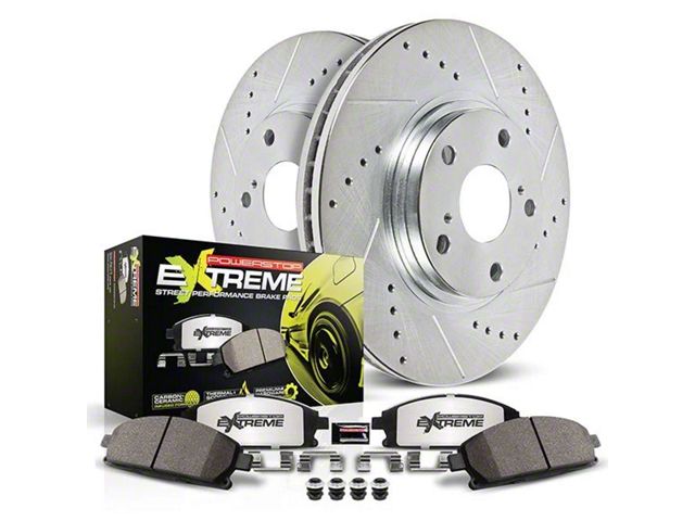 PowerStop Z26 Street Warrior Brake Rotor and Pad Kit; Front (2021 Jeep Grand Cherokee WK2 SRT w/ 1-Piece Front Rotors)