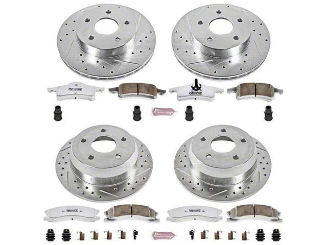 PowerStop Z26 Street Warrior Brake Rotor and Pad Kit; Front and Rear (99-02 Jeep Grand Cherokee WJ w/ Teves Calipers)