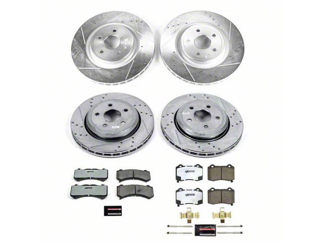 PowerStop Z26 Street Warrior Brake Rotor and Pad Kit; Front and Rear (18-20 Jeep Grand Cherokee WK2 SRT w/ 1-Piece Front Rotors)