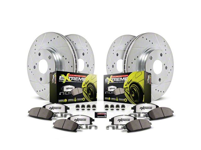 PowerStop Z26 Street Warrior Brake Rotor and Pad Kit; Front and Rear (2021 Jeep Grand Cherokee WK2 SRT w/ 1-Piece Front Rotors)