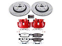 PowerStop Z36 Extreme Truck and Tow Brake Rotor, Pad and Caliper Kit; Front (11-12 Jeep Grand Cherokee WK2 w/ Vented Rear Rotors, Excluding SRT8)