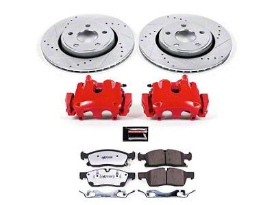 PowerStop Z36 Extreme Truck and Tow Brake Rotor, Pad and Caliper Kit; Front (17-19 Jeep Grand Cherokee WK2 w/ Solid Rear Rotors, Excluding SRT & Trackhawk)