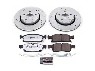 PowerStop Z36 Extreme Truck and Tow Brake Rotor and Pad Kit; Front (17-21 Jeep Grand Cherokee WK2 w/ Solid Rear Rotors, Excluding SRT & Trackhawk)