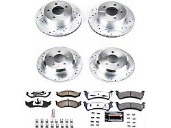 PowerStop Z36 Extreme Truck and Tow Brake Rotor and Pad Kit; Front and Rear (93-98 Jeep Grand Cherokee ZJ)