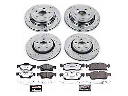 PowerStop Z36 Extreme Truck and Tow Brake Rotor and Pad Kit; Front and Rear (16-21 Jeep Grand Cherokee WK2 w/ Vented Rear Rotors, Excluding SRT & Trackhawk)