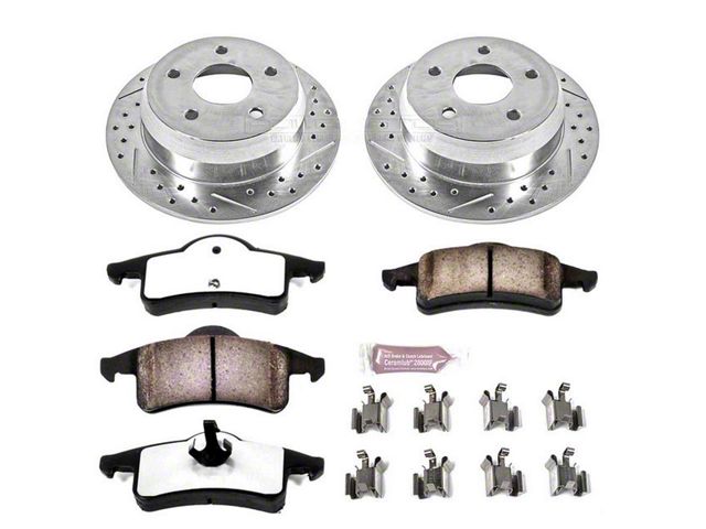 PowerStop Z36 Extreme Truck and Tow Brake Rotor and Pad Kit; Rear (99-04 Jeep Grand Cherokee WJ)