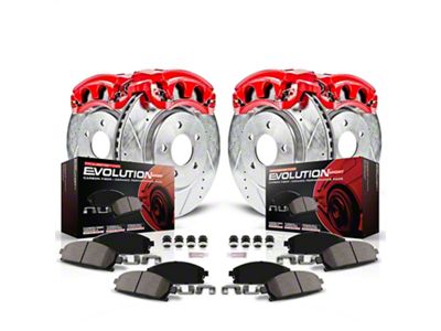 PowerStop Z23 Evolution Sport 5-Lug Brake Rotor, Pad and Caliper Kit; Front and Rear (15-18 Jeep Renegade BU)