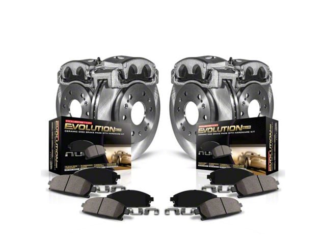 PowerStop OE Replacement Brake Rotor, Pad and Caliper Kit; Front and Rear (18-24 Jeep Wrangler JL Rubicon, Sahara, Excluding 4xe & Rubicon 392)