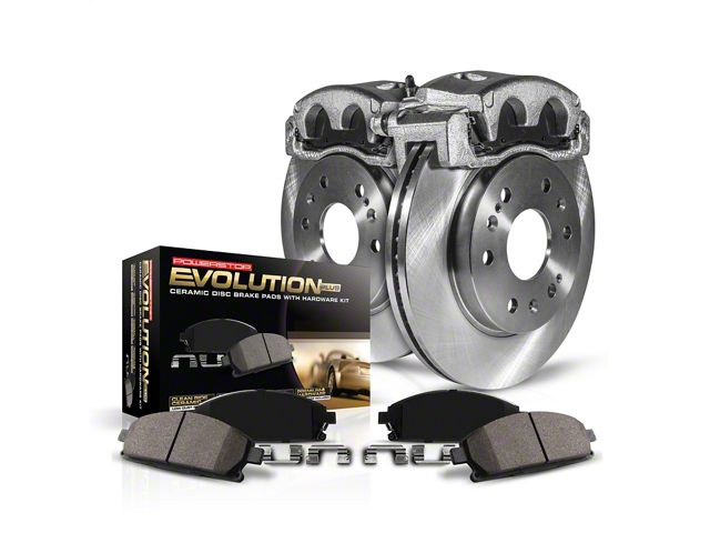 PowerStop Z17 Evolution Plus Brake Rotor, Pad and Caliper Kit; Front (18-24 Jeep Wrangler JL Rubicon, Sahara, Excluding 4xe & Rubicon 392)