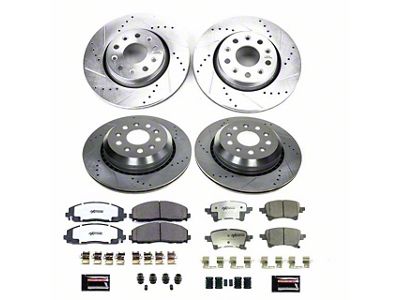 PowerStop Z36 Extreme Truck and Tow Brake Rotor and Pad Kit; Front and Rear (21-25 Jeep Wrangler JL 4xe, Rubicon 392)