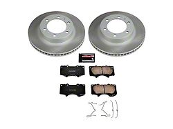 PowerStop Semi-Coated 6-Lug Brake Rotor and Pad Kit; Front (05-23 Tacoma)