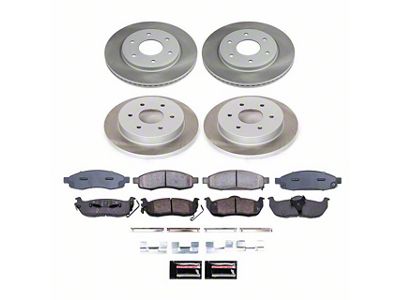 PowerStop Semi-Coated 6-Lug Brake Rotor and Pad Kit; Front and Rear (3/05-07 Titan)