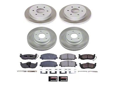 PowerStop Semi-Coated 6-Lug Brake Rotor and Pad Kit; Front and Rear (08-10 Titan)