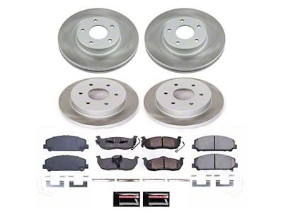 PowerStop Semi-Coated 6-Lug Brake Rotor and Pad Kit; Front and Rear (11-15 Titan)