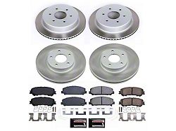 PowerStop Semi-Coated 6-Lug Brake Rotor and Pad Kit; Front and Rear (17-24 Titan)