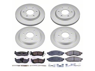 PowerStop Z17 Evolution Plus 6-Lug Brake Rotor and Pad Kit; Front and Rear (3/05-07 Titan)