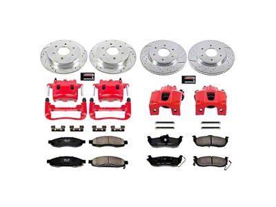 PowerStop Z23 Evolution Sport 6-Lug Brake Rotor, Pad and Caliper Kit; Front and Rear (3/05-07 Titan)