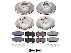 PowerStop Semi-Coated 5-Lug Brake Rotor and Pad Kit; Front and Rear (07-21 Tundra)