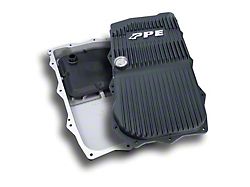 PPE Heavy-Duty Cast Aluminum Transmission Oil Pan; Black (18-24 3.6L Jeep Wrangler JL w/ Automatic Transmission)