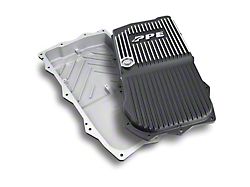 PPE Heavy-Duty Cast Aluminum Transmission Oil Pan; Brushed (18-24 2.0L or 3.0L EcoDiesel Jeep Wrangler JL w/ Automatic Transmission)