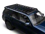 Prinsu Full Roof Rack with 40-Inch LED Light Bar Cutout Wind Deflector; Black (10-24 4Runner)