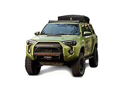 Prinsu Full Roof Rack with LP4 Light Pod Cutout Wind Deflector; Grey (10-24 4Runner)