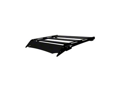 Prinsu Habitat Roof Rack with 40-Inch LED Light Bar Cutout Wind Deflector; Black (05-23 Tacoma Access Cab, Double Cab)