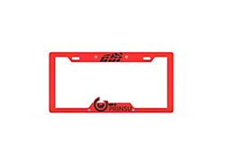 Prinsu License Plate Cover; Red/Black (Universal; Some Adaptation May Be Required)