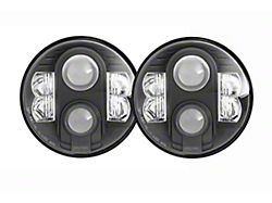 Pro Comp 7-Inch Round LED Headlights; Black Housing; Clear Lens (07-18 Jeep Wrangler JK)