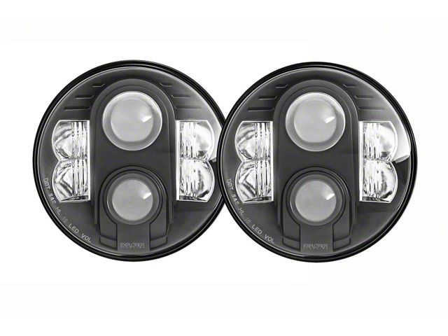 Pro Comp 7-Inch Round LED Headlights; Black Housing; Clear Lens (07-18 Jeep Wrangler JK)