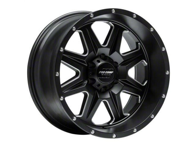 Pro Comp Wheels 63 Series Recon Satin Black Milled 6-Lug Wheel; 17x9; -6mm Offset (2024 Tacoma)