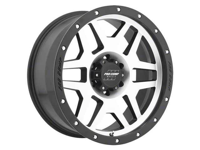 Pro Comp Wheels Phaser Black Machined 6-Lug Wheel; 17x9; -6mm Offset (2024 Tacoma)