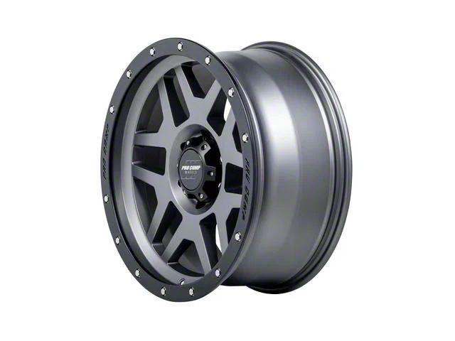 Pro Comp Wheels Phaser Matte Graphite with Black Lip 6-Lug Wheel; 17x9; -6mm Offset (2024 Tacoma)