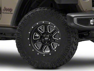 Pro Comp Wheels 62 Series Apex Satin Black Milled Wheel; 17x9; -6mm Offset (20-24 Jeep Gladiator JT)