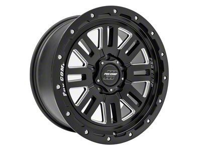 Pro Comp Wheels 61 Series Cognos Satin Black Milled Wheel; 17x9; -6mm Offset (20-24 Jeep Gladiator JT)