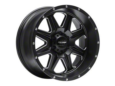 Pro Comp Wheels 63 Series Recon Satin Black Milled Wheel; 17x9; -6mm Offset (99-04 Jeep Grand Cherokee WJ)