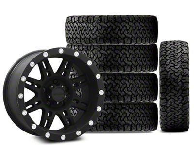 17x9 Pro Comp Wheels 31 Series & 34in BF Goodrich All-Terrain T/A KO Tire Package; Set of 5 (07-18 Jeep Wrangler JK)