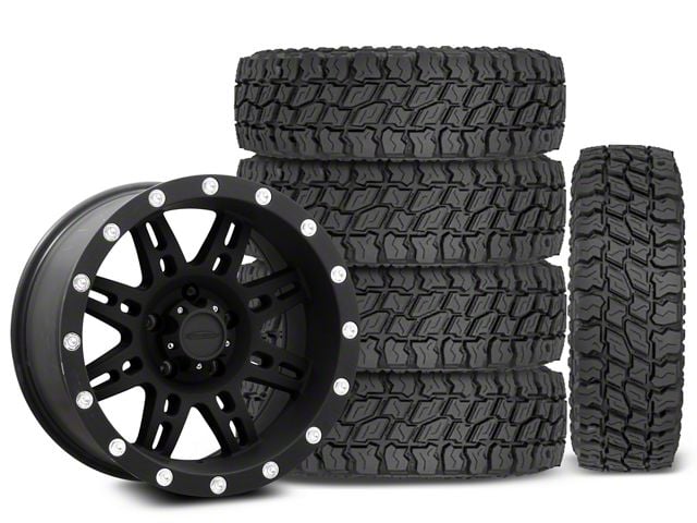 17x9 Pro Comp Wheels 31 Series & 33in Mudclaw Mud-Terrain Comp MTX Tire Package; Set of 5 (07-18 Jeep Wrangler JK)