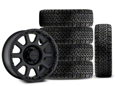 17x9 Pro Comp Wheels 32 Series & 35in BF Goodrich All-Terrain T/A KO Tire Package; Set of 5 (07-18 Jeep Wrangler JK)