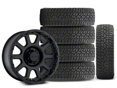 17x9 Pro Comp Wheels 32 Series & 34in Falken All-Terrain Wildpeak A/T3W Tire Package; Set of 5 (18-24 Jeep Wrangler JL)