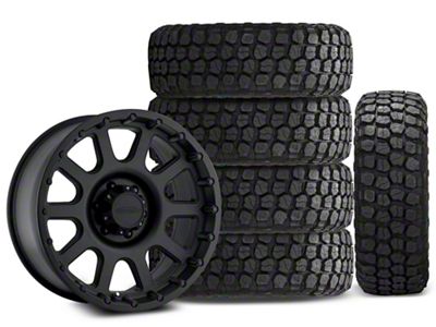 17x9 Pro Comp Wheels 32 Series & 35in Ironman Mud-Terrain All Country Tire Package; Set of 5 (07-18 Jeep Wrangler JK)