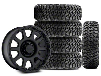 17x9 Pro Comp Wheels 32 Series & 35in Kanati Mud-Terrain KU-252 Mud Hog Tire Package; Set of 5 (07-18 Jeep Wrangler JK)