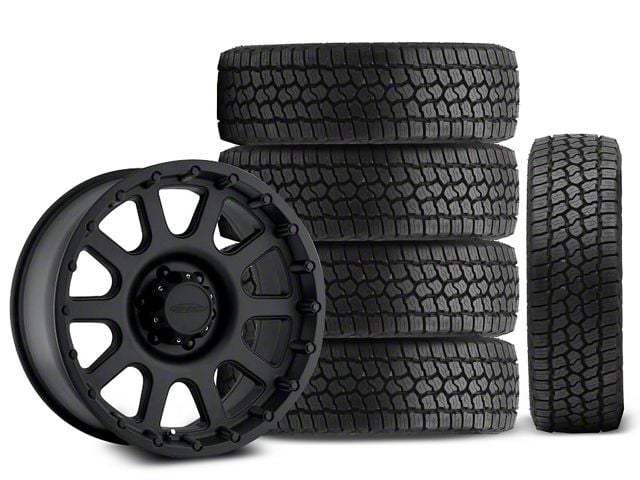 17x9 Pro Comp Wheels 32 Series & 33in Milestar All-Terrain Patagonia AT/R Tire Package; Set of 5 (18-24 Jeep Wrangler JL)