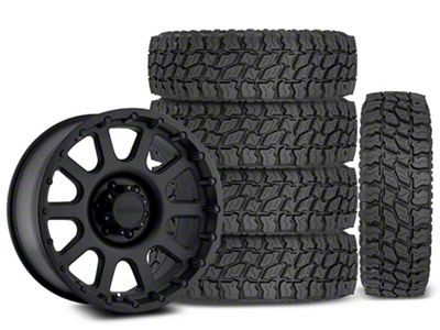 17x9 Pro Comp Wheels 32 Series & 35in Mudclaw Mud-Terrain Comp MTX Tire Package; Set of 5 (07-18 Jeep Wrangler JK)