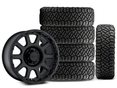 17x9 Pro Comp Wheels 69 Series & 33in NITTO All-Terrain Ridge Grappler A/T Tire Package; Set of 5 (18-25 Jeep Wrangler JL)